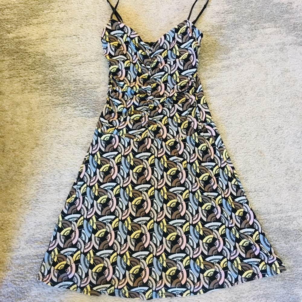 Max and Cleo Fan Patterned Drop Waist Dress